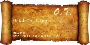 Orbán Tiborc névjegykártya